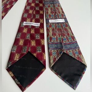 Lot of 2 Vintage 100% Silk Tie Metropolitan Museum of Art Neckties 4"